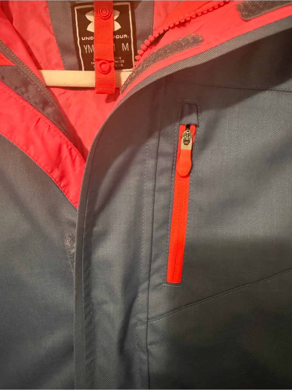 93. Under Armour Coldgear Infrared Navy Jacket- Kids Raincoat Medium - Picture 8 of 11